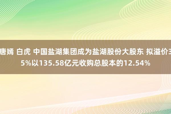 唐嫣 白虎 中国盐湖集团成为盐湖股份大股东 拟溢价35%以135.58亿元收购总股本的12.54%