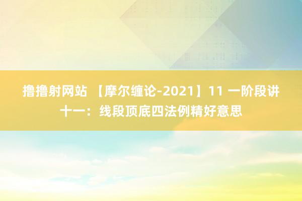 撸撸射网站 【摩尔缠论-2021】11 一阶段讲十一：线段顶底四法例精好意思