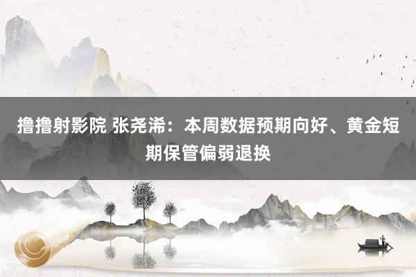 撸撸射影院 张尧浠：本周数据预期向好、黄金短期保管偏弱退换