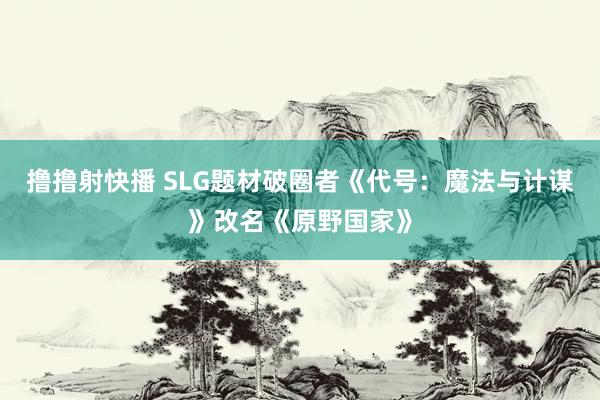 撸撸射快播 SLG题材破圈者《代号：魔法与计谋》改名《原野国家》