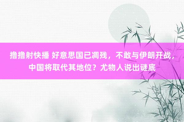 撸撸射快播 好意思国已凋残，不敢与伊朗开战，中国将取代其地位？尤物人说出谜底