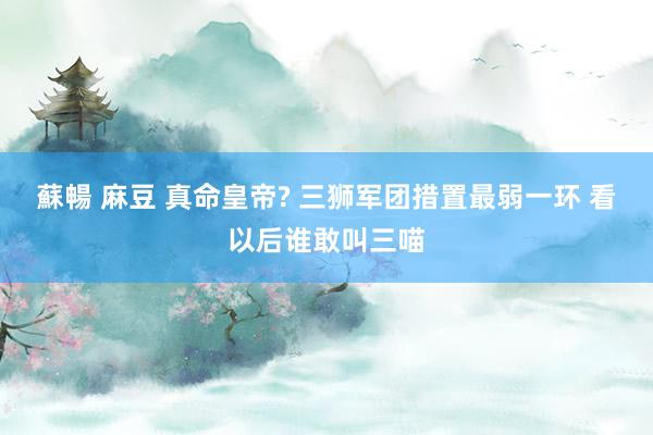 蘇暢 麻豆 真命皇帝? 三狮军团措置最弱一环 看以后谁敢叫三喵