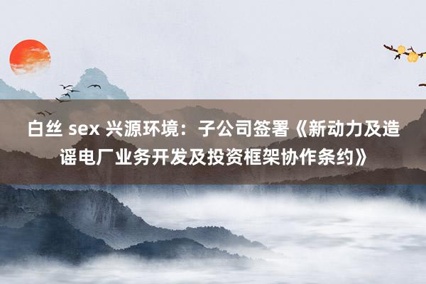 白丝 sex 兴源环境：子公司签署《新动力及造谣电厂业务开发及投资框架协作条约》