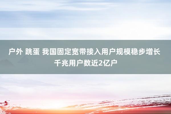 户外 跳蛋 我国固定宽带接入用户规模稳步增长 千兆用户数近2亿户