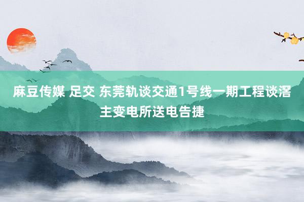 麻豆传媒 足交 东莞轨谈交通1号线一期工程谈滘主变电所送电告捷