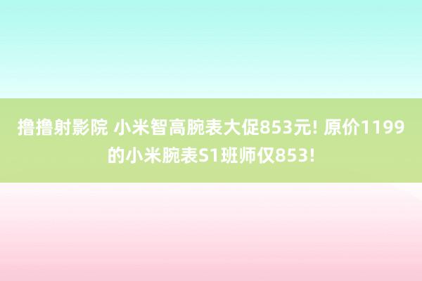 撸撸射影院 小米智高腕表大促853元! 原价1199的小米腕表S1班师仅853!