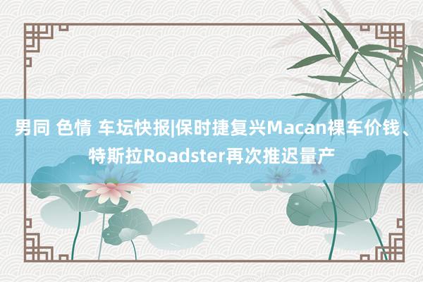 男同 色情 车坛快报|保时捷复兴Macan裸车价钱、特斯拉Roadster再次推迟量产