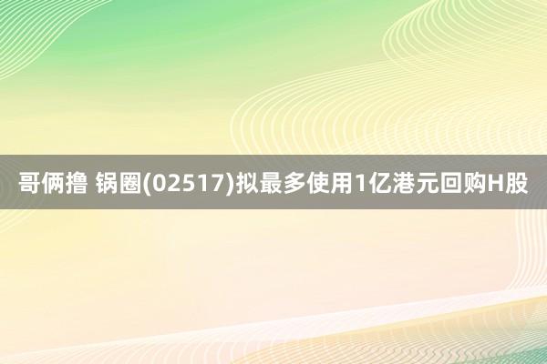 哥俩撸 锅圈(02517)拟最多使用1亿港元回购H股