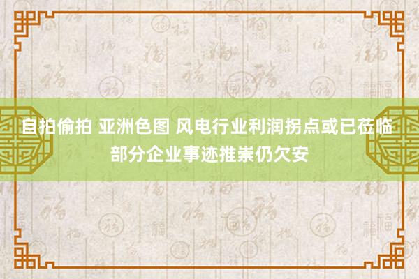 自拍偷拍 亚洲色图 风电行业利润拐点或已莅临 部分企业事迹推崇仍欠安