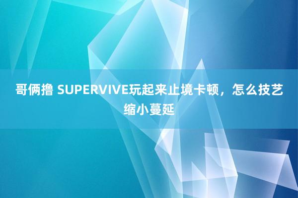 哥俩撸 SUPERVIVE玩起来止境卡顿，怎么技艺缩小蔓延