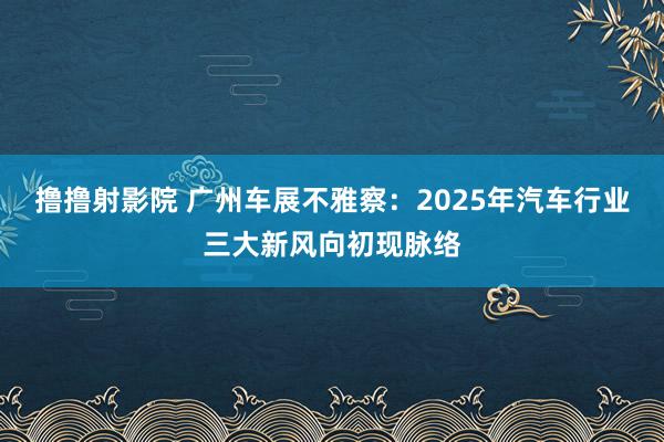 撸撸射影院 广州车展不雅察：2025年汽车行业三大新风向初现脉络