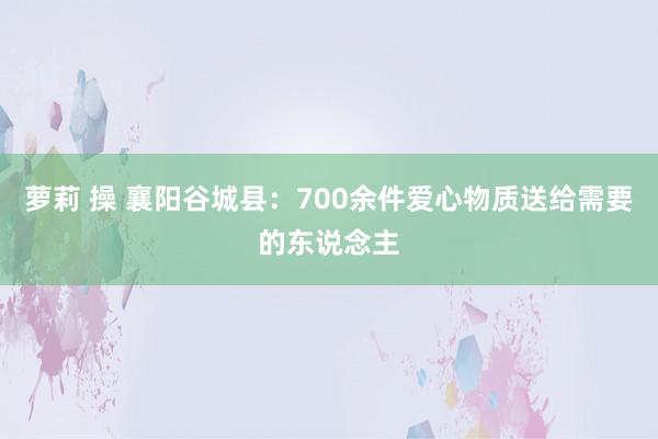 萝莉 操 襄阳谷城县：700余件爱心物质送给需要的东说念主