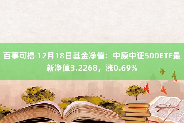 百事可撸 12月18日基金净值：中原中证500ETF最新净值3.2268，涨0.69%