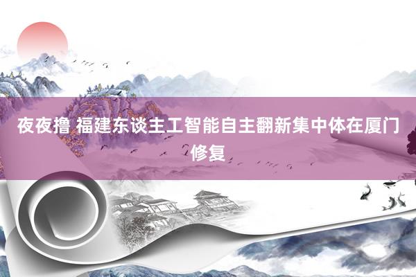 夜夜撸 福建东谈主工智能自主翻新集中体在厦门修复