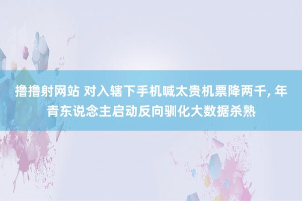 撸撸射网站 对入辖下手机喊太贵机票降两千， 年青东说念主启动反向驯化大数据杀熟