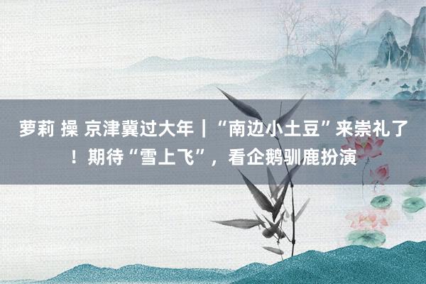 萝莉 操 京津冀过大年｜“南边小土豆”来崇礼了！期待“雪上飞”，看企鹅驯鹿扮演