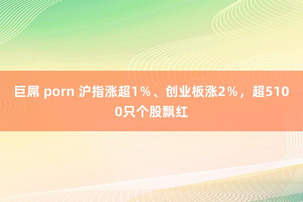 巨屌 porn 沪指涨超1％、创业板涨2％，超5100只个股飘红